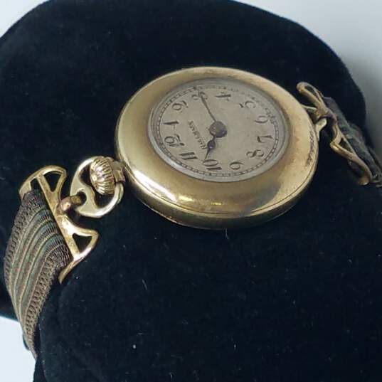 Rare Hallmark Gold Filled 15 Jewel Vintage Wind-Up Watch 11.1g image number 5