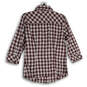 Womens Purple Plaid Long Sleeve Flap Pocket Button-Up Shirt Size XL image number 2
