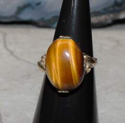 10K Yellow Gold Ring with Tigers Eye alternative image