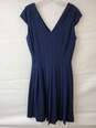 White House Black Market Navy Blue Pleated Mini Dress Size 4 image number 1