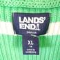 Lands End Women Green Striped Quarter Sweater XL NWT image number 3