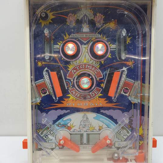 Vintage 1979 Tomy Atomic Arcade Pinball Toy Game Machine - Parts/Repair image number 2