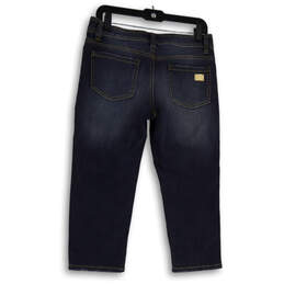 Womens Blue Denim Medium Wash Pockets Straight Leg Cropped Jeans Size 6 alternative image