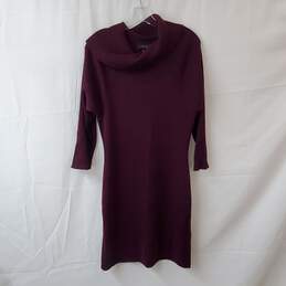 Tahari Maroon Cowl Neck Sweater Dress Size M