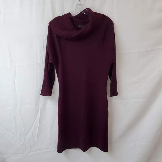 Tahari Maroon Cowl Neck Sweater Dress Size M image number 1