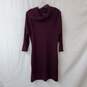 Tahari Maroon Cowl Neck Sweater Dress Size M image number 1