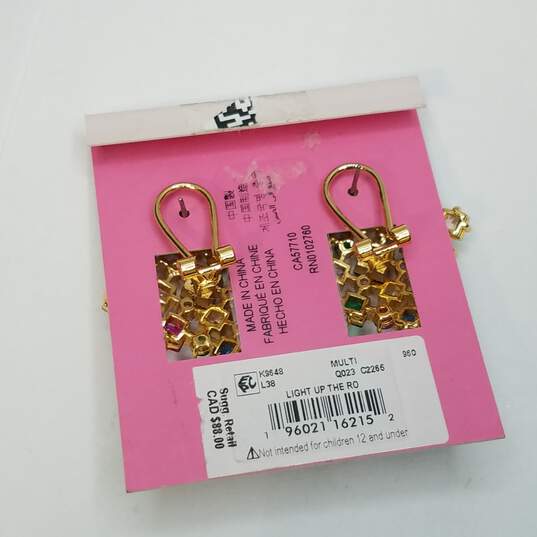 Kate Spade New York Rainbow Gemstone Square Ladies clip-on Earrings NWT image number 4