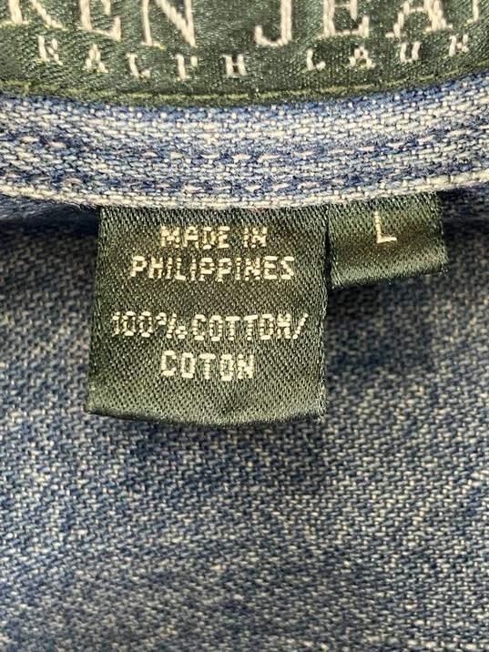 Ralph Lauren Jeans Co Women Blue Denim Shirt L image number 4