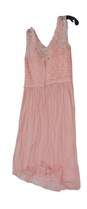 Womens David's Bridal Pink Sleeveless V Neck Knee Length Fit & Flare Dress Size 6 image number 2