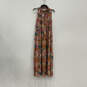 NWT Womens Multicolor Floral Print Split Neck Sleeveless Maxi Dress Size S image number 1