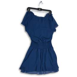 BCBGeneration Womens Blue Round Neck Short Sleeve Fit & Flare Dress Size M alternative image