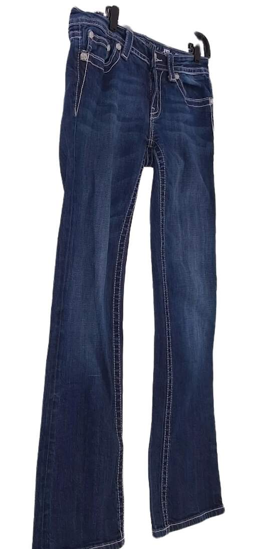 Women's Blue Regular Fit Medium Wash Denim Bootcut Jeans Size 31 image number 3