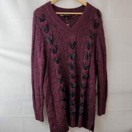 Lane Bryant Dark Purple Knit Long Pullover Sweater 18/20 NWT
