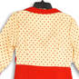 NWT Womens Red Yellow Short Sleeve Polka Dot Shift Dress Size Medium image number 3