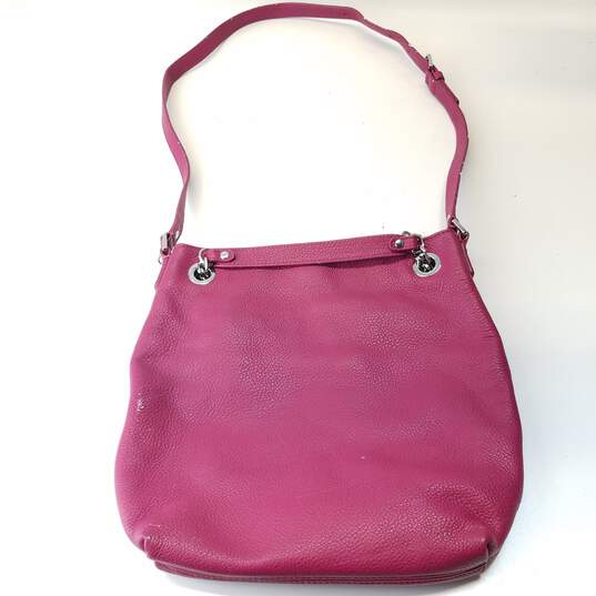 Buy the Michael Kors Fuschia Leather Shoulder Tote Bag