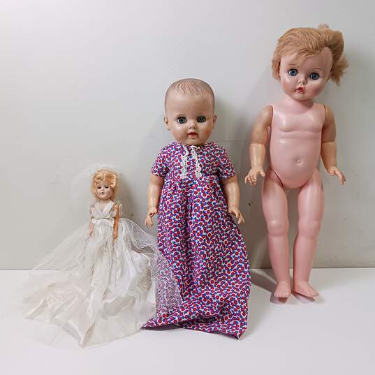 Bundle of 3 Assorted Vintage Baby Dolls image number 1