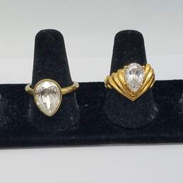 Silpada Gold Over Sterling Cubic Zirconia Ring Bundle 2pcs 12.7g