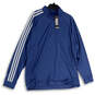 NWT Mens Blue Long Sleeve 1/4 Zip Mock Neck Activewear Track Jacket Size XL image number 1