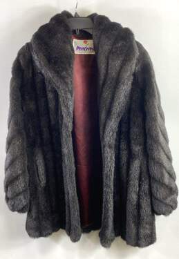 Monterey Women Black Fur Coat Sz 8