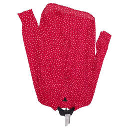 Women Red Polka Dot Long Sleeve Spread Collar Pullover Blouse Top Size Small alternative image