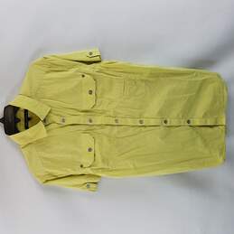 Kenneth Cole Men Button Up Short Sleeve S Chartreuse