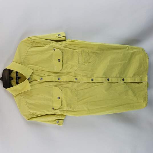 Kenneth Cole Men Button Up Short Sleeve S Chartreuse image number 1