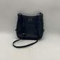 Michael Kors Womens Blue Leather Adjustable Strap Logo Charm Crossbody Bag image number 1