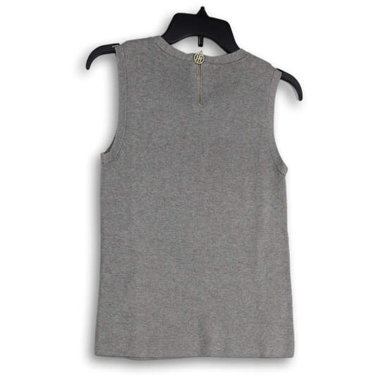 Womens Gray Sleeveless Round Neck Regular Fit Pullover Sweater Vest Size S image number 2