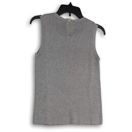 Womens Gray Sleeveless Round Neck Regular Fit Pullover Sweater Vest Size S alternative image
