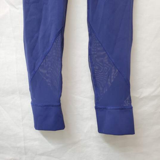 Lululemon High Waist Full Length Mesh Panel Navy Pants Tights Size 4 image number 4