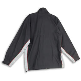 Mens Black Mock Neck Long Sleeve Full-Zip Windbreaker Jacket Size Large alternative image