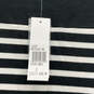 NWT Womens Black White Striped 3/4 Sleeve Knee Length T-Shirt Dress Size 2 image number 3