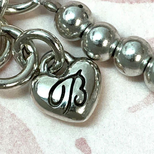 NWT Designer Brighton Silver-Tone Heart Shape Beaded Charm Bracelet W/ Box image number 5