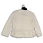 NWT Womens White Long Sleeve Round Neck Knitted Cardigan Sweater Size 12 image number 2
