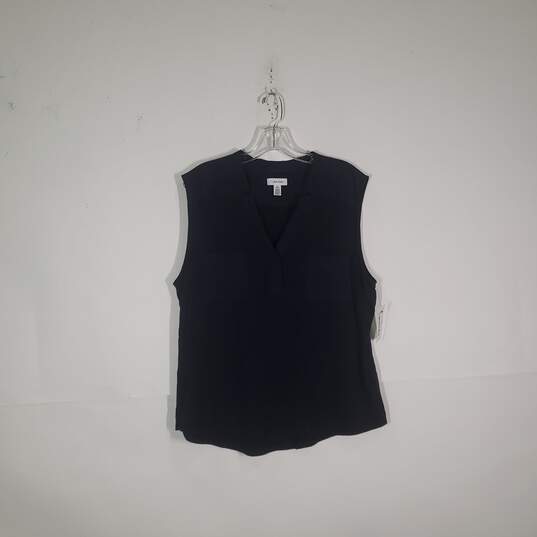 Womens Chest Pockets V-Neck Sleeveless Pullover Blouse Top Size XL image number 1
