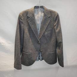 Stanley Blacker Gray 2 Button Wool Blazer Jacket Size 6