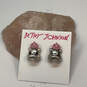 Designer Betsey Johnson Silver-Tone Hippopotamus Fashionable Stud Earrings image number 1