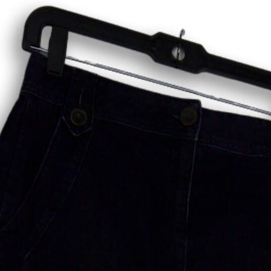 Womens Blue Denim Pockets Flat Front Back Slit Straight & Pencil Skirt Sz 4 image number 3