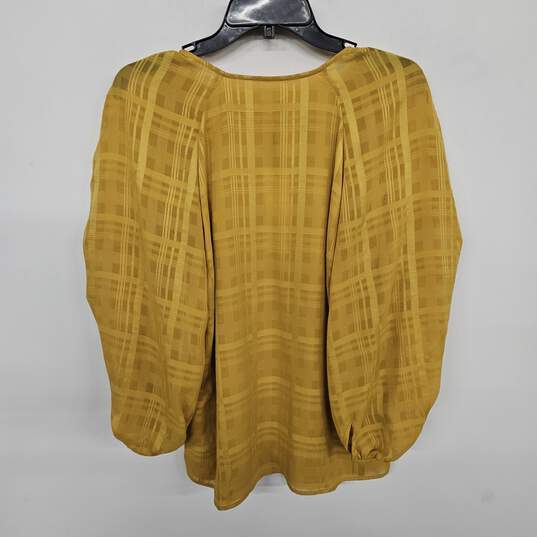 Calvin Klein Yellow V Neck Blouse image number 2