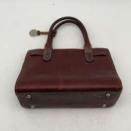 Dooney & Bourke Womens Brown Leather Logo Charm Double Top Handle Handbag alternative image