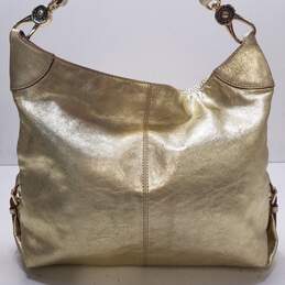 Dooney & Bourke Gold Leather Large Hobo Shoulder Tote Bag alternative image