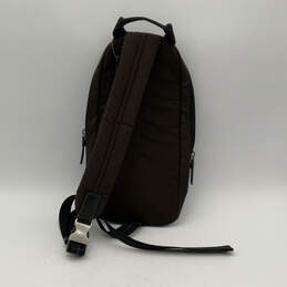 Womens Brown Leather Inner Pocket Adjustable Strap Zipper Crossbody Bag alternative image