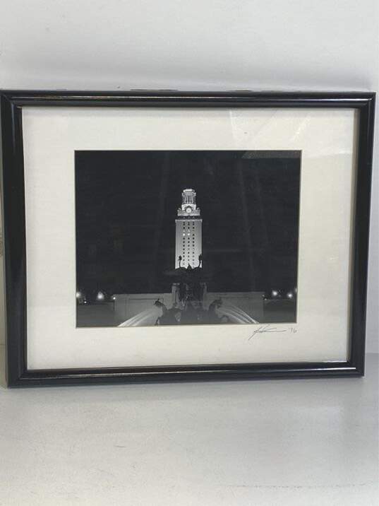 UT Clock Tower and Little Field Fountain Photography by John Signed. 1996 image number 1