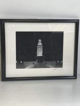 UT Clock Tower and Little Field Fountain Photography by John Signed. 1996