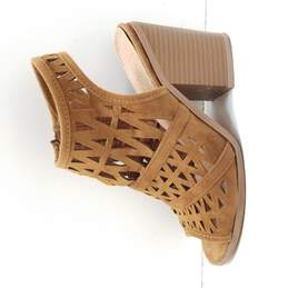 Yoki Women's Noila Perforated Peep Toe Boots Size 6.5
