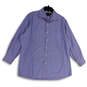 Mens Blue Check Long Sleeve Slim Fit Collared Button-Up Shirt 17.5 32/33 image number 1