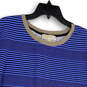 Womens Blue Black Striped Round Neck Sleeveless Pullover Blouse Top Size 1x image number 3