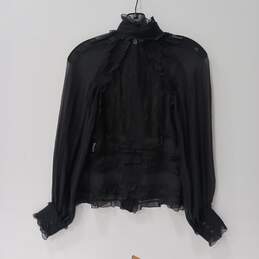 Blumarine Sheer Black Long Sleeve Blouse Size I42 D36 alternative image