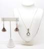 Taxco & Mexican Modernist 925 Teardrop Earrings & Opal Pendant Necklace 16.8g image number 1