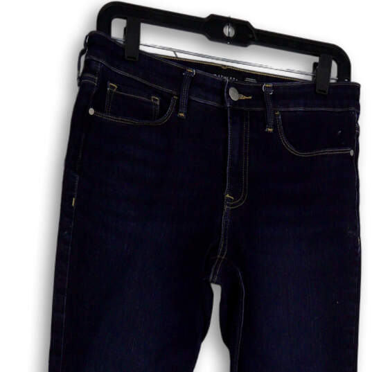 Womens Blue Denim Dark Wash Stretch Pockets Skinny Leg Jeans Size 8 image number 3